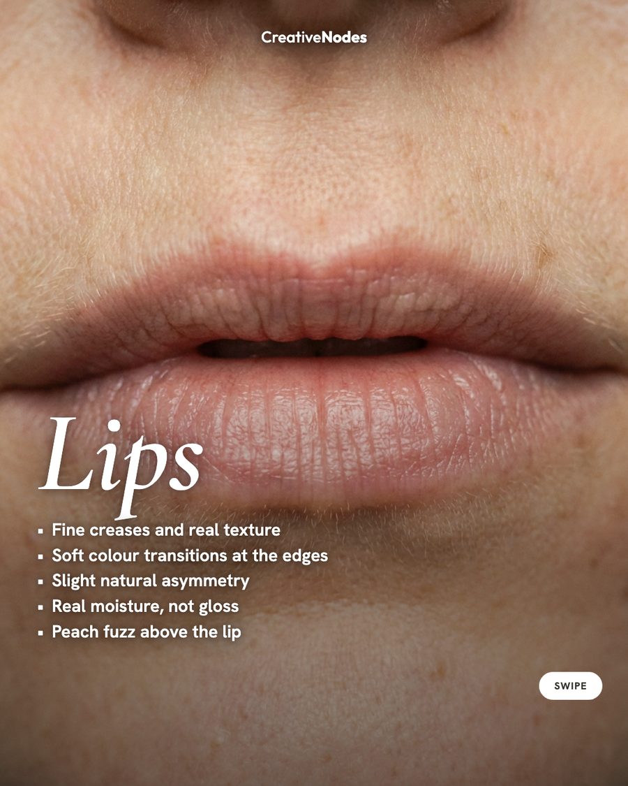 Carousel slide: AI-generated lips macro